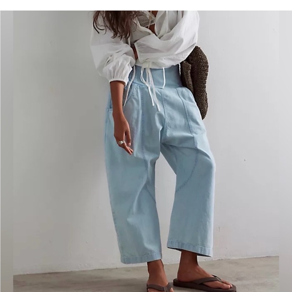 Free People Blue Boyfriend Jeans Relaxed Fit